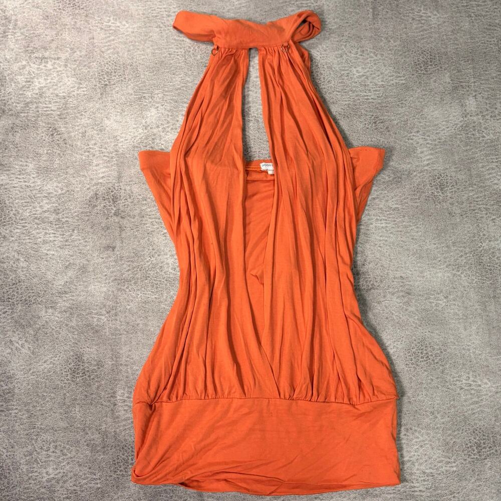 Y2k Body Central Orange Halter Blouse